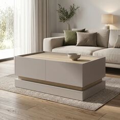 Τραπέζι σαλονιού Wendo pakoworld taupe-sonoma 97x60x40εκ |  Τραπεζάκια σαλονιού στο espiti