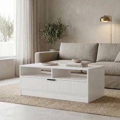 Τραπέζι σαλονιού Lemardo pakoworld λευκό 100x50x40εκ |  Τραπεζάκια σαλονιού στο espiti