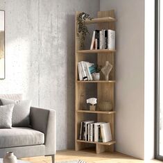 Βιβλιοθήκη Perla Megapap χρώμα sepet oak 48x22x170εκ. |  Βιβλιοθήκες στο espiti