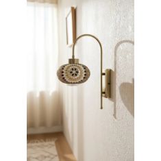 Stewehome διακοσμητικός τοίχου φωτιστικός με πολύχρωμο γυαλί και παλαιωμένο μεταλλικό σώμα Πολύχρωμο 42236818 |  Απλίκες στο espiti