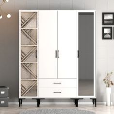 Stewehome Ντουλάπα με τέσσερις πόρτες (PTR) Lidya / Lidya 160x47x201 cm 980723 |  Ντουλάπες ρούχων στο espiti