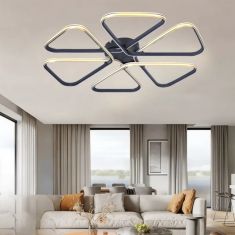 Stewehome Aden Λευκό Μοντέρνα Πλαφονιέρα Χρυσές Λωρίδες LED 6500K 60x60x10 cm 506151 |  Οροφής στο espiti