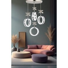 Stewehome Μοντέρνο φωτιστικό οροφής με 4 λάμπες led και 3 χρώματα που αλλάζουν για σαλόνι (Yukseklik: 35 50 cm | Χώρα προέλευσης: TR) 902314 |  Οροφής στο espiti