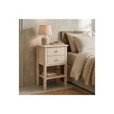 Stewehome Κομοδίνο με δύο συρτάρια σε τραβερτίνη 40x35x70 cm 781014 |  Κομοδίνα στο espiti