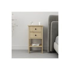 Stewehome Κομοδίνο με δύο συρτάρια από σε όψη δρυός 40x35x70 cm 934099 |  Κομοδίνα στο espiti