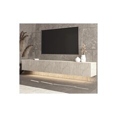 Stewehome Μοντέρνα επιτοίχια μονάδα τηλεόρασης με LED φωτισμό ημέρας και επιφάνεια 240x31x28 cm 905824 |  Έπιπλα τηλεόρασης στο espiti
