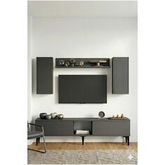 Stewehome Σετ έπιπλο τηλεόρασης με ράφι 150x30x41 cm 474757 |  Έπιπλα τηλεόρασης στο espiti