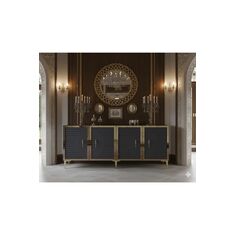 Stewehome Κονσόλα έπιπλο τηλεόρασης πολύχρηστο ντουλάπι και γωνιά καφέ με ράφι και πόρτες 180x32x75 cm 454937 |  Βιτρίνες - Έπιπλα εισόδου στο espiti