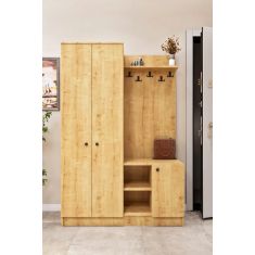 Stewehome Μοντέρνα ντουλάπα βιτρίνα με πόρτες ράφια κρεμάστρα και θήκη παπουτσιών από Συνθετικό ξύλο με ράφι για το χολ 120x180x180 cm 805516 |  Καλόγεροι -Κρεμάστρες στο espiti