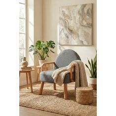 Stewehome Μποέμ πολυθρόνα από φυσικό ξύλο πεύκου σκανδιναβικού στιλ 809619 |  Πολυθρόνες σαλονιού στο espiti