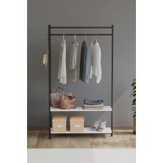 Stewehome Επιδαπέδιος μεταλλικός κρεμάστρας ρούχων με ράφι μοντέρνου στιλ 89x157x157 cm 226177 |  Καλόγεροι -Κρεμάστρες στο espiti