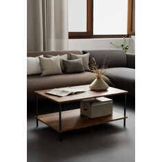 Stewehome Μεταλλικό τραπεζάκι σαλονιού με ράφι μοντέρνου σχήματος ορθογώνιο (Διάσταση: | Χώρα προέλευσης: TR cm) 90x60x42 cm 168824 |  Τραπεζάκια σαλονιού στο espiti