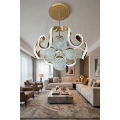 Stewehome LED φωτιστικό οροφής με κρύσταλλο και παχύ πλαίσιο για σαλόνι και καθιστικό 215241 |  Οροφής στο espiti
