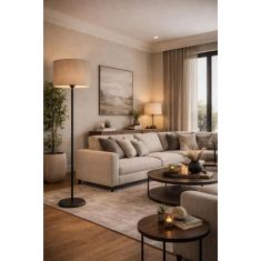 Stewehome Φωτιστικό δαπέδου με μαύρη βάση και κυλινδρικό καπέλο 889043 |  Δαπέδου στο espiti