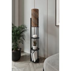 Stewehome Στρογγυλός φωτιστικός με ράφι από mdf 554983 |  Δαπέδου στο espiti