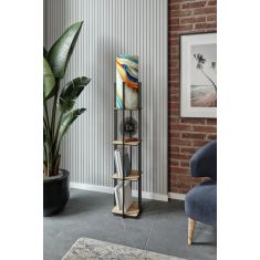 Stewehome Φωτιστικό δαπέδου με ράφι από ξύλο δρυός 679387 |  Δαπέδου στο espiti