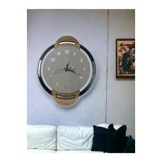 Stewehome Ξύλινο ρολόι τοίχου με φωσφορίζουσες λεπτομέρειες μοντέρνου στρογγυλού σχήματος Μαύρο 43x43 cm 17483162 |  Ρολόγια στο espiti