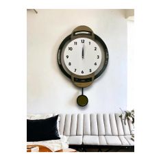 Stewehome Ξύλινο ρολόι τοίχου με εκκρεμές μοντέρνου στρογγυλού σχεδίου 72765474 |  Ρολόγια στο espiti
