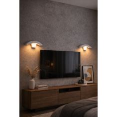 Stewehome Μοντέρνο διακοσμητικό φωτιστικό τοίχου LED σε σχήμα ημισελήνου για εσωτερικούς και εξωτερικούς χώρους Λευκό 30x10x6 cm 71951381 |  Απλίκες στο espiti