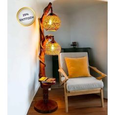 Stewehome ΦΩΤΙΣΤΙΚΟ ΔΑΠΕΔΟΥ ΜΕ 2 ΛΑΠΤΗΡΕΣ-καφέ140cm 855527 |  Δαπέδου στο espiti
