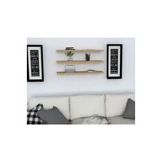 Stewehome Σετ 3 ξύλινων ραφιών τοίχου για βιβλία και διακοσμητικά Καφέ 100x15x15 cm 163184 |  Ραφιέρες τοίχου στο espiti