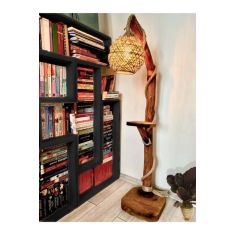 Stewehome Ξύλινο φωτιστικό δαπέδου 140-150 εκ. σειράς Έφεσος φυσικό ξύλινο φωτιστικό γωνιακός φωτισμός-καφέ150cm 560135 |  Δαπέδου στο espiti