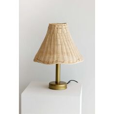Stewehome Χειροποίητο Επιτραπέζιο Φωτιστικό Rattan με Φυσικό Μπαμπού 27x37x37 cm 216868 |  Επιτραπέζια στο espiti
