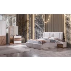 Stewehome Σετ Κρεβατοκάμαρας κρεβατοκάμαρα latte -γκρι/καρυδιά 260x60x215 cm 716319 |  Σέτ Κρεβατοκάμαρας στο espiti