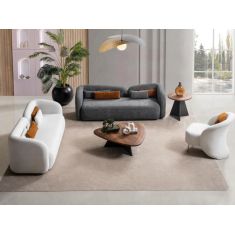 Stewehome Σετ Καναπέ 3+3+1 Μοντέρνο σε Γκρι και Λευκό Πολυτελές Σαλόνι 220x68x72 cm 167454 |  Καναπέδες στο espiti
