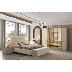 Stewehome Σετ Κρεβατοκάμαρας Εκρού με Μοντέρνο Στυλ και Πολυτέλεια 230x260x220 cm 805460 |  Σέτ Κρεβατοκάμαρας στο espiti