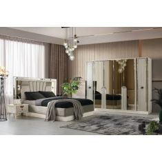 Stewehome Σετ Κρεβατοκάμαρας Μοντέλο Πολυτελείας σε Λευκό και Ασημί 160x200 cm 731365 |  Σέτ Κρεβατοκάμαρας στο espiti