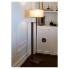 Stewehome Λαμπατέρ Δαπέδου 150cm Ξύλινο με Ύφασμα Καπέλο 38x38x21 cm 635242 |  Δαπέδου στο espiti