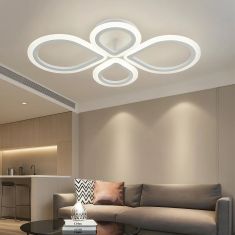 Stewehome Λευκό LED Φωτιστικό 3 Χρωμάτων Σάρκικου Μοντέρνο Σχέδιο 65x90 cm 472177 |  Οροφής στο espiti