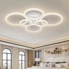 Stewehome MS38005-6 Μοντέρνο 3 Χρώματα LED 6-Φωτεινής Απλίκας LED 80x80x10 cm 243931 |  Οροφής στο espiti