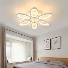 Stewehome Μοντέρνα Λευκή Πλαφονιέρα LED Γενικό Φως 5 Σημείων 60x60x9 cm 507185 |  Οροφής στο espiti