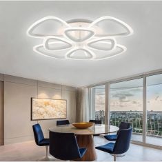 Stewehome Λευκό LED Φωτιστικό Πλαφονιέρα 8 Λάμπες 65x65 cm 284114 |  Οροφής στο espiti