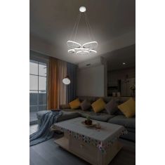 Stewehome μοντέρνο led κρεμαστό φωτιστικό οροφής λευκό με σπιράλ σχέδιο 45x18x80 cm 252378 |  Οροφής στο espiti