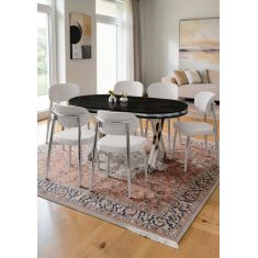 Stewehome Σετ Τραπεζαρίας Polo Μεταλλικές Καρέκλες 170x90x75 cm 956284 |  Σετ τραπεζαρίες στο espiti