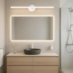 Stewehome Απλίκα Τοίχου Domino Λευκό με LED Θερμό Φως για Μπάνιο 60x6 cm 560587 |  Απλίκες στο espiti