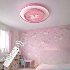 Stewehome Παιδικό Φωτιστικό Unicorn Ροζ LED Διπλό με Τηλεχειρισμό 40x40 cm 205031 |  Οροφής στο espiti