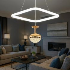 Stewehome Κρεμαστό Φωτιστικό Rose Λευκό Χρυσό LED Τριών Χρωμάτων 30x90x90 cm 351795 |  Οροφής στο espiti