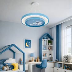 Stewehome Παιδικό Κρεμαστό Φωτιστικό Astronot Διπλό Μπλε LED με Τηλεχειρισμό 40x40 cm 195870 |  Οροφής στο espiti