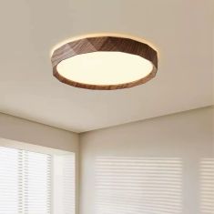 Stewehome Πλαφονιέρα Antik Ξύλο Σκούρο Καρυδί LED με Τηλεχειρισμό-καρυδιά 40x15x15 cm 341046 |  Οροφής στο espiti