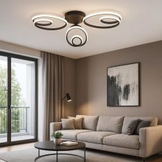 Stewehome Πλαφονιέρα Lucca Μαύρη LED Ισχυρού Φωτισμού Τριπλή 60x10x10 cm 994563 |  Οροφής στο espiti