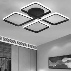 Stewehome Πλαφονιέρα Nova Μαύρη Μοντέρνα LED Λευκού Φωτισμού 50x10x10 cm 694289 |  Οροφής στο espiti