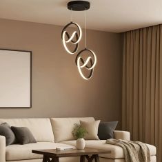 Stewehome Trend Κρεμαστό Φωτιστικό Διπλό Μαύρο LED Πολυτελές Μοντέρνο 30x90x90 cm 395681 |  Οροφής στο espiti