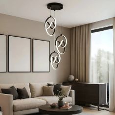 Stewehome Trend Κρεμαστό Φωτιστικό Τριπλό Μαύρο LED Ισχυρού Λευκού 30x90x90 cm 466133 |  Οροφής στο espiti