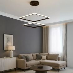 Stewehome Maria Κρεμαστό Φωτιστικό Τετράγωνο Μαύρο Διπλό LED 3 Χρωμάτων 45x80x80 cm 345722 |  Οροφής στο espiti