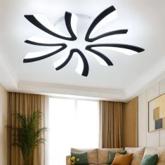 Stewehome Μοντέρνα Πλαφονιέρα Μαύρη LED Πενταπλή Τριών Χρωμάτων 65x15x15 cm 702079 |  Οροφής στο espiti