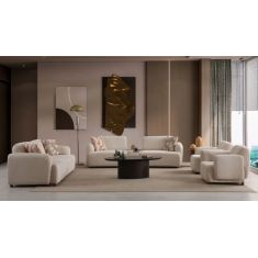 Stewehome Lisbon Σετ Καναπέδων 3+3+1 Με Ξύλινα Πόδια &amp; Μοντέρνο Minimal Σχεδιασμό Μπεζ 112x95x82 cm 489508 |  Καναπέδες στο espiti